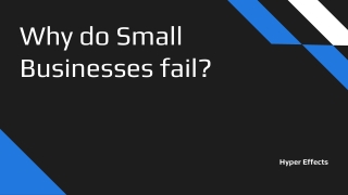Why do Small Businesses Fail