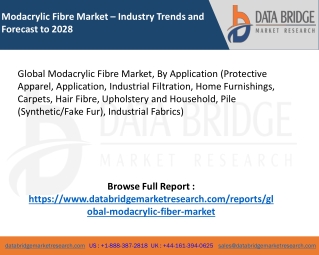 Global Modacrylic Fibre Market – Industry Trends and Forecast to 2028