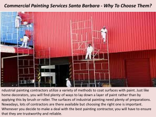 Commercial Painting Services Santa Barbara - Why To Choose Them