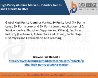 Global High Purity Alumina Market – Industry Trends and Forecast to 2028