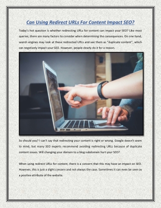 Can Using Redirect URLs For Content Impact SEO