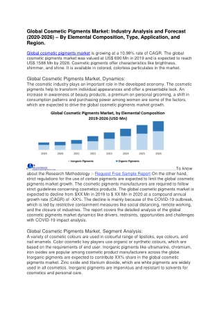 Global Cosmetic Pigments Market
