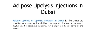 Adipose Lipolysis injections