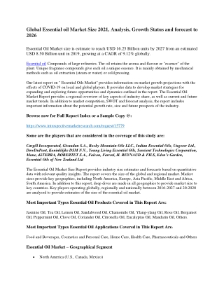 Global Essential Oil Market