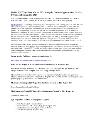 Global IQF Vegetables Market