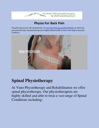 Physio For Back Pain