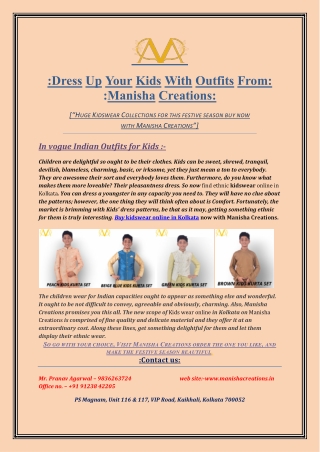 Kidswear online in Kolkata