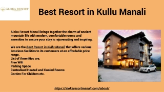 Best Resort in Kullu Manali