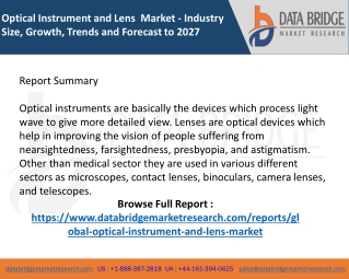 Optical Instrument and Lens  Market