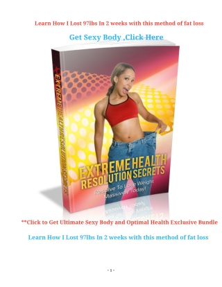 Extreme Health Resolution Secrets