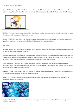iSpyoo Is The Most Popular Mobile Spy Trial