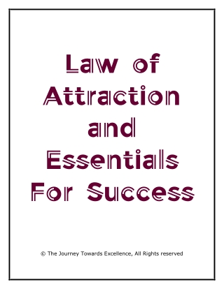 Law of Attraction and Essentials For Success