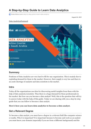 A Step-by-Step Guide to Learn Data Analytics