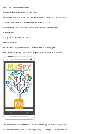 MxSpy Is A Free Phone Spy App