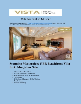 Villa for rent in Muscat