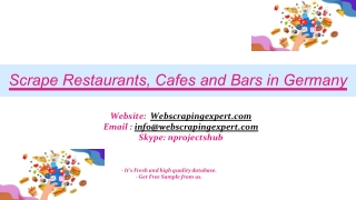 Scrape Restaurants, Cafes and Bars in Germany