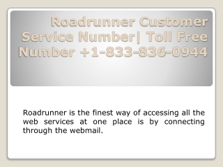 Roadrunner Customer Service Number  1-833-836-0944 | Roadrunner Toll Free Numbe