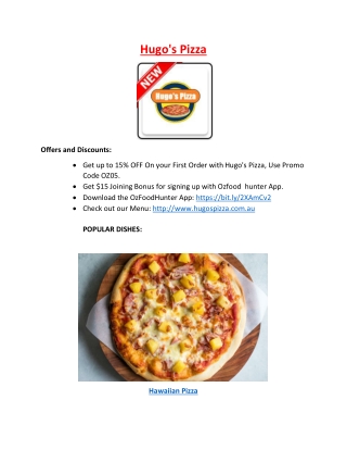 15% Off - Hugo's pizza city beach – Pizza restaurant Scarborough, WA