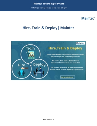 Hire,Train & Deploy -Maintec