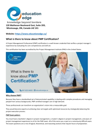 What is there to know about PMP Certification