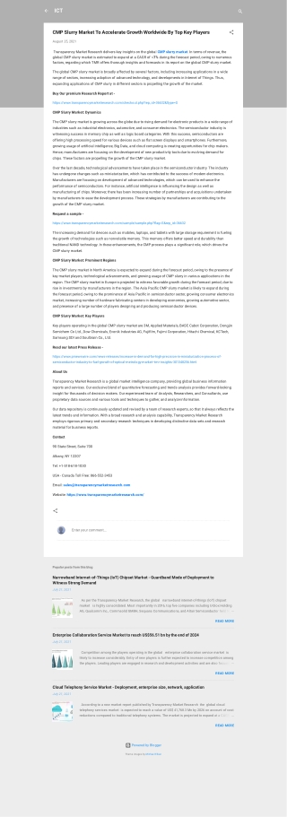 CMP Slurry Market to Reach a Valuation of ~US$ 2.6 Bn by 2031