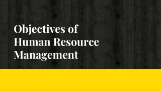Objective of human resource management