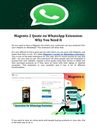 Magento 2 Quote on WhatsApp Extension: Why You Need It