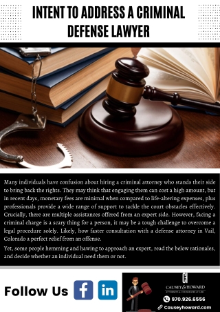 Intent To Address A Criminal Defense Lawyer