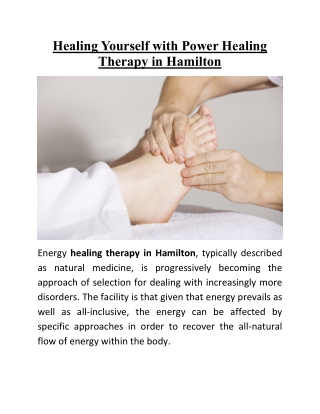 Healing Yourself with Power Healing Therapy in Hamilton