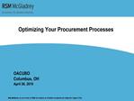 Optimizing Your Procurement Processes