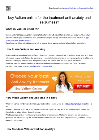 buy Valium online for the treatment anti-anxiety and seizurness