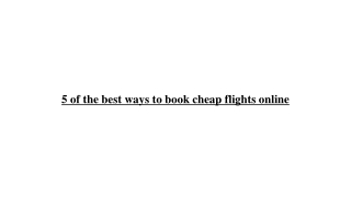 5 of the best ways to book cheap flights online