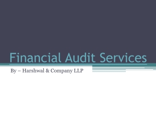Financial Statement Audit Service Provider - HCLLP