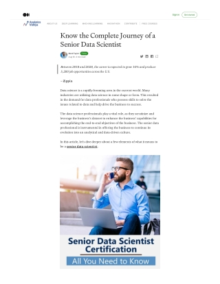 Know the Complete Journey of a Senior Data Scientist