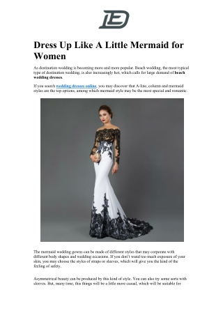 Dress Up Like A Little Mermaid for Women