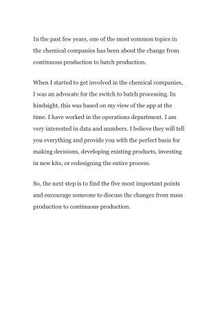 the most common topics in the chemical companies