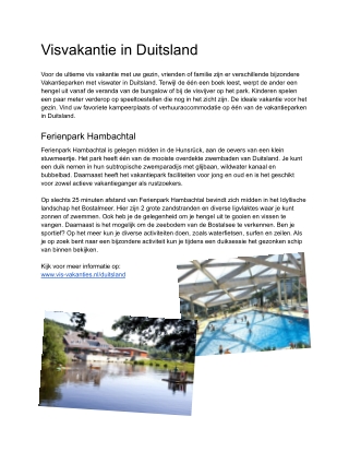 Vakantiepark aan het water in Duitsland