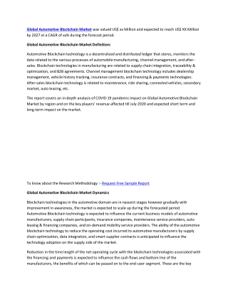 Global Automotive Blockchain Market