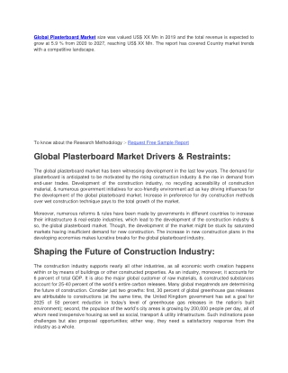 Global Plasterboard Market