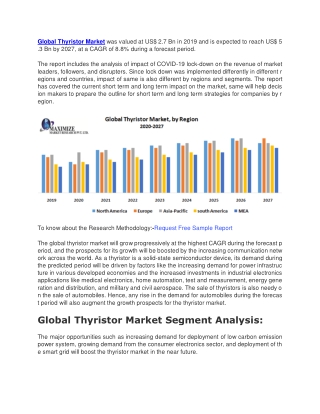 Global Thyristor Market was valued at US