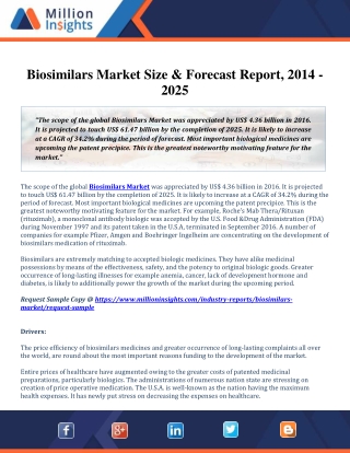 Biosimilars Market is projected to touch US$ 61.47 billion by 2025