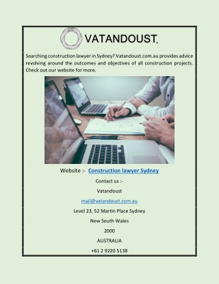 Construction lawyer Sydney | Vatandoust.com.au