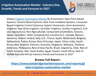 Global Irrigation Automation Market – Industry Trends and Forecast to 2027
