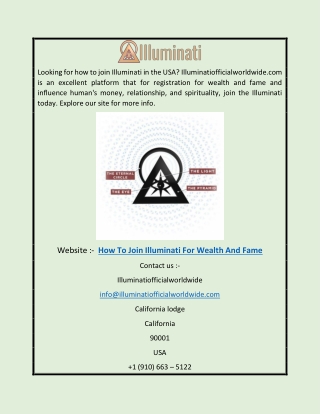 How to Join Illuminati for Wealth and Fame | Illuminatiofficialworldwide.com