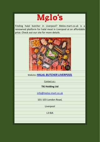 Halal Butcher Liverpool | Melos-mart.co.uk