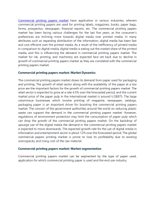 Commercial printing papers Market