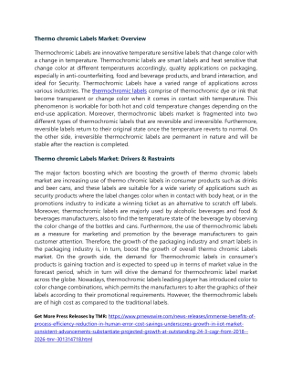 Thermo chromic Labels Market