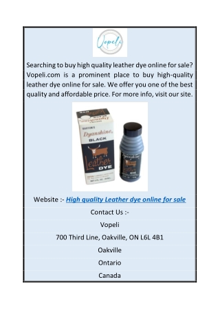 High Quality Leather Dye Online for Sale  Vopeli.com