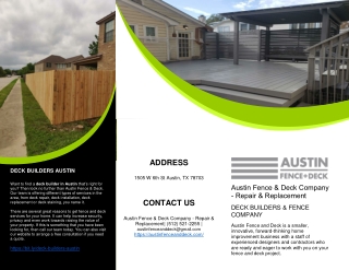 DECK BUILDERS AUSTIN - AUSTIN FENCE & DECK COMPANY