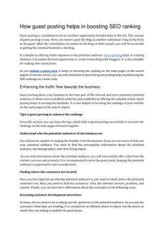 How guest posting helps in boosting SEO ranking